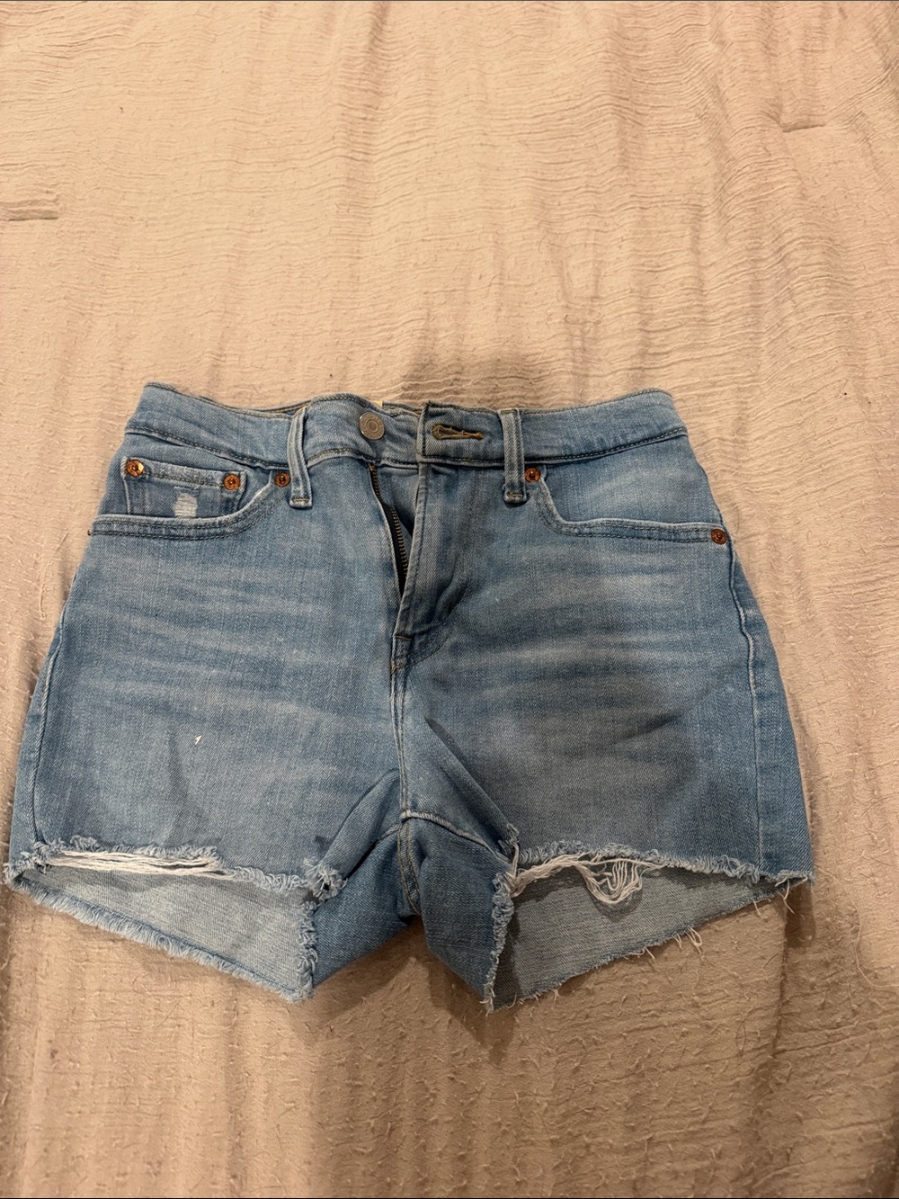 Levi's Light Blue Distressed Denim Cutoff Shorts